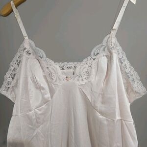 Women's Large vintage pink slip nightie lingerie nylon lace City Chic romantic